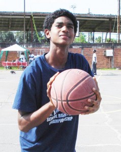 Akeem Kanhai is expected to lead his team (MHS) against NSSS in the finals of the 5th VVR school basketball tournament in Linden today. 
