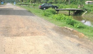 A section of the deplorable Mahaicony road