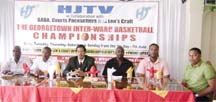 Rebirth of Inter-Ward Basketball: Organizers of the Inter-ward Basketball Tournament at yesterday’s media and team briefing. (Rawle Toney photo) 