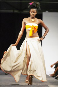 Shanelly Kendall on stage at Trinidad and Tobago fashion Weekend last year 