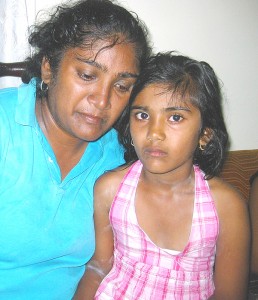 Kshilla's wife, Natasha Jagmohan with her daughter, Angalie who survived the mishap