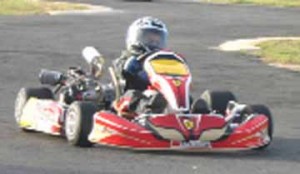 Could he be the next Mark Vieira or Andrew King? Eleven-year-old Irshaud Persaud was caught in this Orlando Charles photo during his run at the GMR&SC Go-Kart track yesterday.