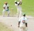 Rest Team’s Andrew Lyght Jnr drives fluently in his innings of 94, while wicketkeeper Anthony Bramble and team mate Christopher Barnwell look on. (Orlando Charles photo) 