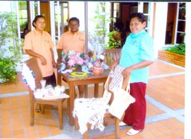 Esther De Vair, Uranie Lewis and Leontina Josie and some of their creations.