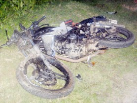 The remains of one of the bikes