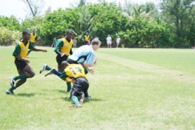 Action in the match between Guyana and Bermuda. (Photo NAWIRA website) 
