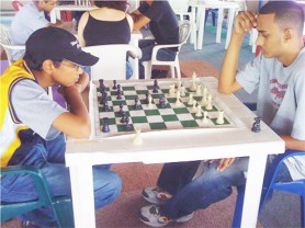 During the Sasha Cells chess tournament, National Junior Champion Taffin Khan was startled by relative newcomer Brian Thompson. In an equal piece endgame (see chessboard in photo), Thompson outmanoeuvred Taffin to obtain a positional advantage and score the full point.