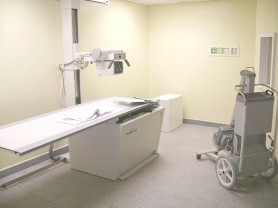  A partly installed x-ray unit at the new Linden Hospital Complex.  