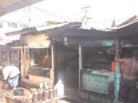 The two stalls which were destroyed by the fire. 