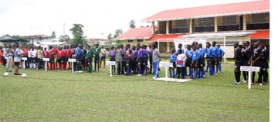 Roger Alphonso former national player addresses the participating teams. 