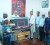 Minister of Culture, Youth and Sport, Dr Frank Anthony (fourth from right) hands over the equipment to President of the Central Islamic Organisation of Guyana (CIOG) Fazeel Ferouz on behalf of youngsters of Albouystown. Third from right is Director of Sport, Neil Kumar.