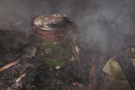 The pot and stove which were believed to be the cause of the fire  