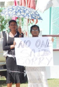 Two protesters who said that they were peeved that none of Singh’s family members apologized to the cousins’ parents. 