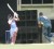 Darren Ganga drives majestically for the CARICOM All Stars during his match winning innings on Friday night at the stadium. 