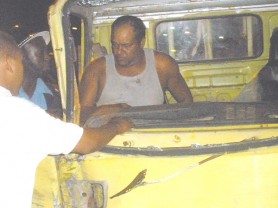  Public-spirited citizens removing Karan Balbad from his truck last evening.  