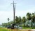 In this photo is the damaged electricity pole at Unity Public Road, Mahaica. The Guyana Power and Light Company crew can be seen making the necessary repairs.