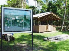 Fort Nassau’s marker which was placed there by the National Trust