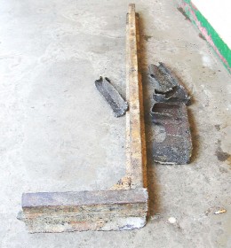 The piece of metal which was placed in a punt at the LBI factory. 