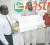 OILING UP! Guyoil’s Chairman of the Board of Directors Dr. Bud Mangal (right) hands over his company’s cheque of $200,000 to president of the GABBFF Frank Tucker while 2009 Mr. Guyana Oswin Jones (centre) looks on. (Orlando Charles photo) 