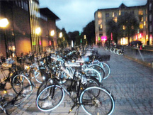 Scores of bicycles parked outside the Metro station at Frederiksburg in Copenhagen last Sunday. 