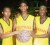 As good as Gold! Team Captain Akeem ‘ The Dream’ Kanhai (center) flanked by Shelroy Thomas (left) and Orin Rose after destroying French Guiana. (Rawle Toney photo)     