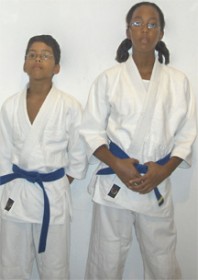 In Judo gear (gi) and ready to hit the mat  