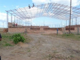 A building under construction at the Lethem Commercial Zone. 