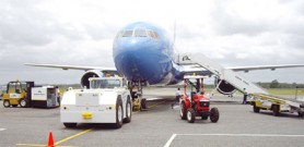 Roraima’s ground handling facilities will service new Sky Service Toronto flight. Inset  is Sky Service owner Ram tiwari  