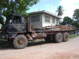 The truck with some of the stolen material.