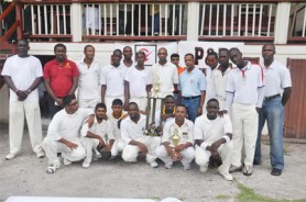 The victorious Transport Sports Club team with GCA officials and representatives of the sponsors.