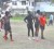 Head Coach Laurie Adonis (second from right) and some players during yesterday’s practice session at the National Park Rugby Field.