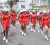 The Stepper Drum Majorettes led by Royston Glasgow in action yesterday during the Mashramani road parade. The Majorettes, made up of girls from the YWCA and East Ruimveldt Secondary demonstrated their skills to sweet steel pan music provided by the National Steel Orchestra.