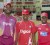 West Indies  and Zimbabwe cricket captains Chris Gayle and Prosper Utseya (right) pose with Digicel representative Trevon Griffith. (Brookd La Touche photography and Digicelcricket.com)