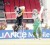 New Zealand’s wicketkeeper Gareth Hopkins goes airborne as this Ireland batsman plays a cut shot. (Photo by Orlando Charles)