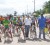 President of the club, Brian McRae and Namilco Marketing Consultant Affeeze Khan pose with the cyclists who rode in the opening event. Second from left is Rastaff O’Selmo.