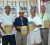 Banks Light Beer Medal Play golf winner Robert Hanoman, third from right with his Banks Light hamper. Others in picture are from left, Gavin Todd, Muntaz Hanif, Bolaram Deo, William Walker and Ronald Bulkan.
