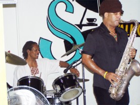 Performing at the Sidewalk Cafe