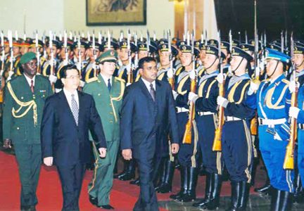 President Bharrat Jagdeo on his official visit to China in March 2003