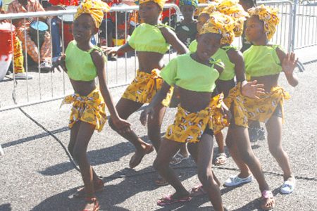 ACDA’s Vergenoegen Youth Group performing during the cultural programme at the National Park on Emancipation Day last year. (Stabroek News file photo/Jules Gibson)