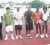The members of the travelling contingent of tennis players, and two of their coaches - from left is coach Ezra Sue-Hoe, Daniel Lopes, Gavin Lewis, Judha Stephney, Nicola Ramdyhan, Aretta Dey and coach Shelly Daly-Ramdyhan. 