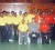 Until we meet again! GCB President Chetram Singh is flanked by managers of the Guyana and T&T team Elroy Stephney (left) and John Lewis (right) while the players and coaches of the teams stand behind. (Orlando Charles photo)