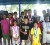 Shivani Persaud (front row, left) and some of the other participants in the Popeye’s Novice/Intermediate Tennis Tournament display their medals and trophies.  