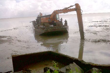 The dredge at work. (Ministry of Agriculture photo)