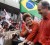 Brazil's ruling Workers' Party presidential candidate Dilma Rousseff (C), President Luiz Inacio Lula da Silva (L) and Sao Paulo's governor candidate Aloizio Mercadante attend a campaign rally in Sao Bernardo do Campo October 2, 2010. Brazil will hold general elections on Sunday. REUTERS/Paulo Whitaker