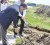 Step One! Sport Minister Dr. Frank Anthony (right) and Master Frank Woon-A-Tai turned the soil yesterday at the site for the new Guyana Karate College (GKC) at Liliendaal, East Coast Demerara. (Orlando Charles photo)  
