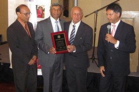 Photo above (l-r): Adit Kumar (GOPIO Toronto), Ashook Ramsaran (GOPIO International), Yesu Persaud (GOPIO of Guyana), Jay Banerjei (GOPIO of Canada)
