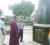 The Deacon of the Anglican Diocese, Right Reverend Cornell Moss looks over the monument with the Neighbourhood Democratic Chairman Jerald Joseph and the local Anglican Church priest. (Tiffny Rhodius photo) 