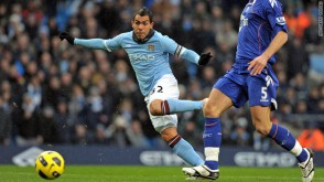 Manchester City’s Carlos Tevez could not inspire his team against Everton as they crashed to a 1-2 defeat yesterday.