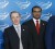 Colombia's President Alvaro Uribe and Guyana's President Bharrat Jagdeo in an official photo at the UNASUR summit in Brasilia May 23, 2008.  (Reuters Photo)