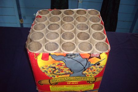 A used box of the explosives (Police photo)